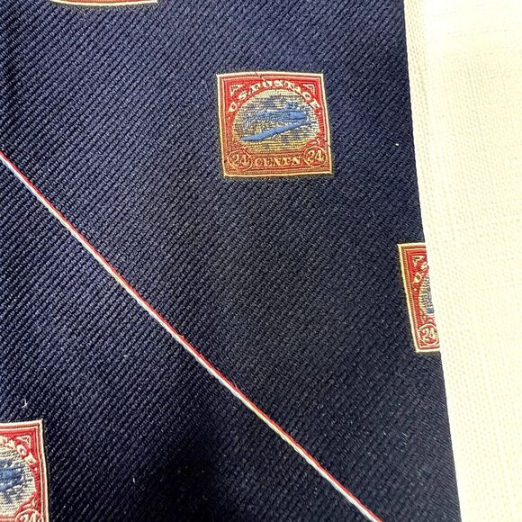 1918 VTG Smithsonian Institute Prince Consort Postage Stamp Tie - Picture 4 of 9